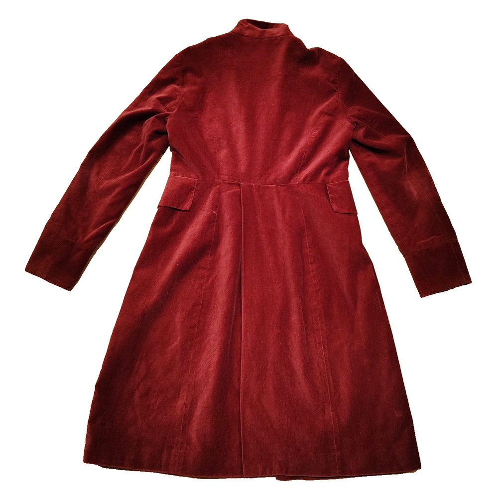 Newport News Velvet Military Longline Jacket Burgundy Red Sz 8 Y2K - Picture 2 of 9